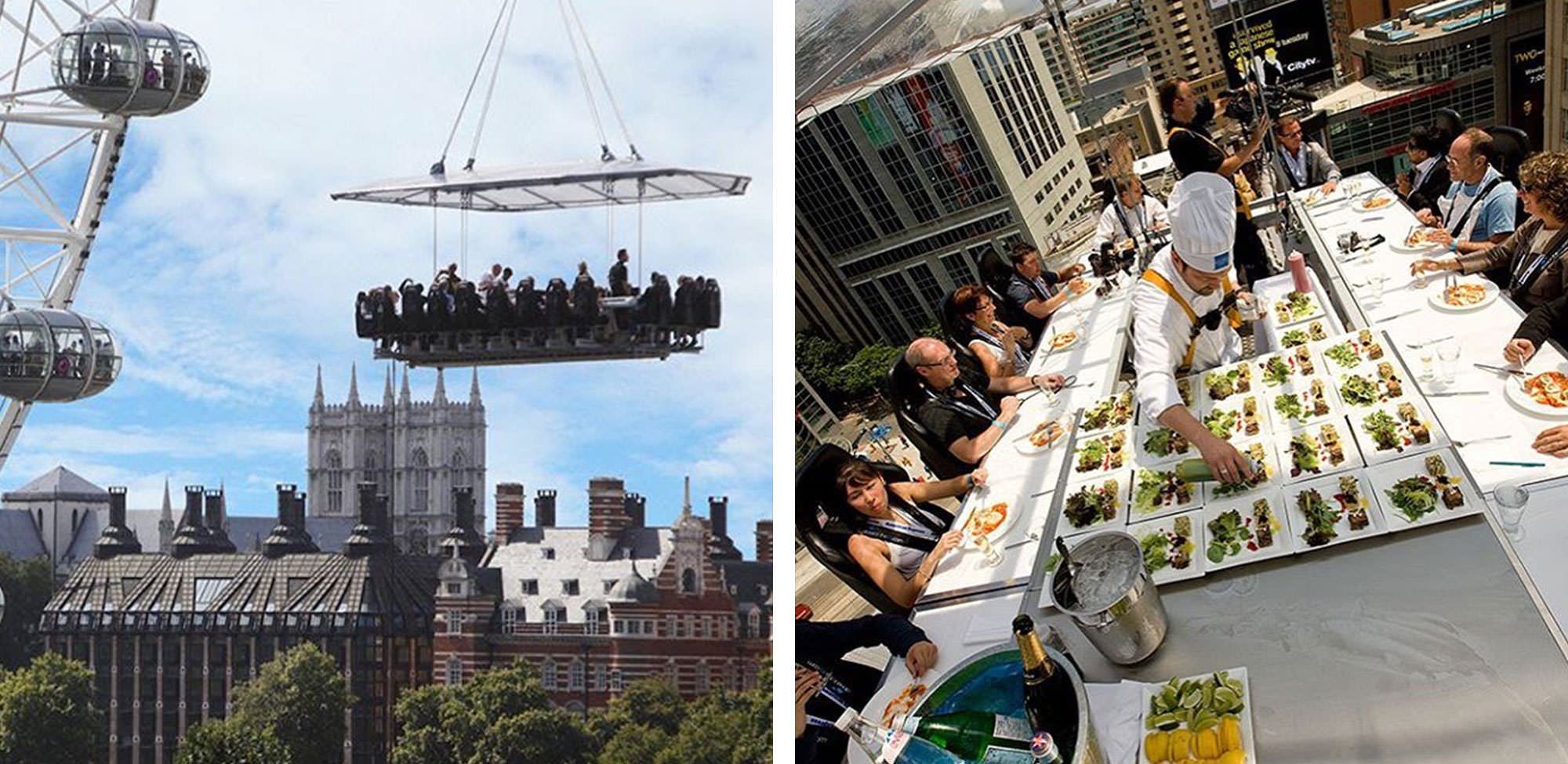 Summer in London means bue skies and fresh food, what better place to have them both than the London in the sky restaurant?